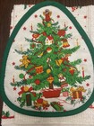 Vintage Christmas Kitchen 3 Pc Set Pot Holder Kitchen  Towel   Dish Cloth New