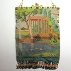 Antique Vintage Micro Beaded Purse Scenic Jewelled Frame - Seller Pays Us Tariff