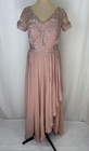 Women s Floral Lace Appliques Short Sleeve Wedding Guest Evening Dress Sz 14