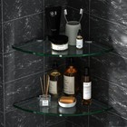 Corner Glass Shower Caddy 4 Pack 8mm-thick Tempered Glass Shelf No Drilling Wall
