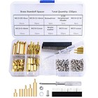 220pcs Standoffs M2 5 Brass Spacer Hex Column Screw Nut Assortment Kit With