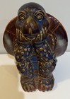 Vintage Large Heavy Ceramic Turtle Figurine Drip Glaze Whimsical 12   