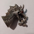 Pewter Metal Dragon With Red Gem Eyes