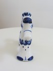 Vintage Hand Painted Russia Gzhel Horse Pony Figurine Blue White Porcelain