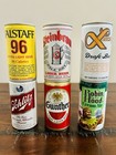 Vintage Beer Can Lot 24 Empty - Coors  Mash  Busch  Point  Schlitz  Billy  Huber