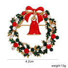 Christmas Wreath Brooch Pin    red Green Rhinestone Holiday Jewelry Gift For Women