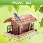 Wooden Bird Feeder For Outdoors Hanging Mount Large Capacity  Red Cedar Garden