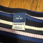 Old Navy Girls T-shirt L  10-12  Navy Striped Round Neck Short Sleeve Ruffle