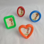 Lot Of 4 Vintage 80s 90s Plastic Colorful Mini Picture Frames Four Shapes Kitsch