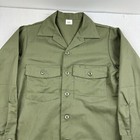 Vintage 1980s Military Army Button Up Shirt Adult Large Green Collar Grunge Usa