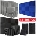 12-96pcs 12x12x1inch Acoustic Panels Foam Studio Soundproofing Wall Tiles Wedges
