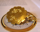 Pocket Watch Chain Fob 1930s Art Nouveau Crescent Moon Big Brass Antique Fob Nos