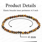 Handmade 4mm Mixed Natural Gemstone Round Beads Stretchy Bracelet Reiki Chakra