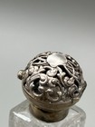 Antique Victorian Cut Glass Perfume Bottle Sterling Silver Flip Top 925 3 12 