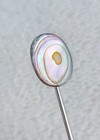 Antique vintage Sterling Silver Mother Of Pearl Hat Stick Pin