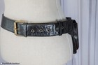 Leather Utility Belt Large Black Satchel Swing Latch Medieval Costume