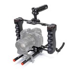 Camera Video Rig Cage  Aluminum Filmmaking Movie Making Top Handle   Rod Guide
