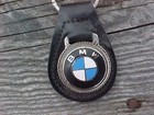 Bmw Logo Fine Grain Leather Key Fob Nos Silver Chrome Hardware Classy