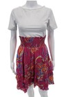 Ralph Lauren Black Label Silk Cotton Abstract Print Smocked There   s Boho Skirt 8
