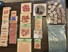 Huge Lot 150  Mixed Wooden Block Rubber Stamp Sets Various Incl Stampin    Up
