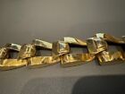 Vintage Givenchy Signed Chunky Gold Tone Bracelet Excellent Cond Rare Lg Size