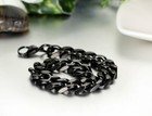 Men s High Polished Heavy Stainless Steel Black Curb Link Chain Bracelet Biker