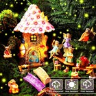 50 Pcs Solar Fairy House Garden Kit Light Up Miniature Fairy House Mushroom