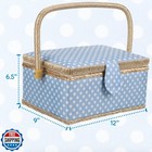 Large Sewing Basket With Complete Kit Accessories  Wooden Beginne