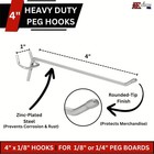  100 Pack  4  Pegboard Hooks  Tool Organization For 1 8  And 1 4  Pegboards