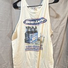 Vintage Rare Bud Light Vintage 90s Mens L White Graphic Print Tank Top 