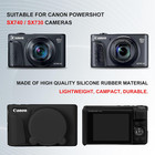 Silicone Camera Case For Canon Powershot Sx740 Hs   Sx730 Hs W  Lens Cover Black
