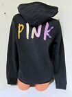 Bling Victoria Secret Pink Gradient Rainbow Brush Logo Hoodie Legging Pant Set L