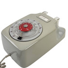 Ericsson Lm Vintage Rotary Wall Telephone Beige W  Red Dial Made In Sweden
