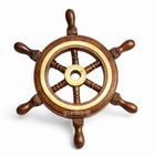 4  Brass Wooden Ship Wheel Wall Decor Nautical Maritime Beach House Mini Gift
