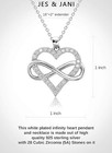 925 Sterling Silver Infinity Heart Necklace For Women  Cz Love Pendant Gift