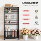 16-tier Double-sided Ribbon Holder Organizer Rack Ribbon Storage Holder W  Wheel