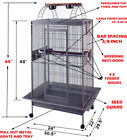 Large Elegant Double Ladders Open Playtop Parrot Cage For Cockatiel Macaw Conure
