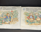 Vintage 1995 Beatrix Potter Peter Rabbit   s 123 Soft Book Fabric Panel Completed