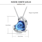 Heart Cremation Jewelry Birthstone Heart Urn Necklace For Ashes Memorial Pendant