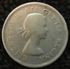 1955 Canada Quarter 25 Cents  800 Silver Coin Km  52