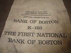Vintage First National Bank Of Boston Canvas Cloth Money Coin Bag K-153