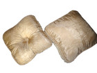 Croscill Parfait Champagne Gold Crinkled Gusseted  2  Square Throw Pillows 15x15