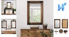 Rustic Bathroom Mirror 40x26 In Arrow Wood Frame Large Vanity Wall Decor Hanging