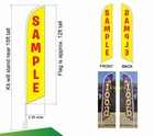 Barberia Hair Cuts 15ft Feather Banner Swooper Flag Kit With Pole   Spike