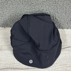 Lululemon Brisk Run Toque Beanie Hat Cap W  Ponytail Spot One Size Black Womens