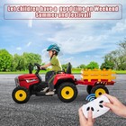 12v Kids Electric Battery-powered Ride On Tractor Toy Remote Control W  Trailer 
