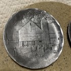 Vtg 4 Aluminum Wendell August Forge Small Plate Coaster Amish Hammered Metal