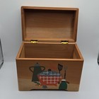 Vintage Nevco Oak Index Recipe Card File Box Globe-wernicke Mcm Japan 