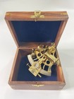 Nautical Solid Brass Sextant With Wooden Box Working Stylish Gift