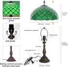 Stained Glass Table Lamp vintage Green Fish Scale Lamp 12x12x19 Inch Reading Lig